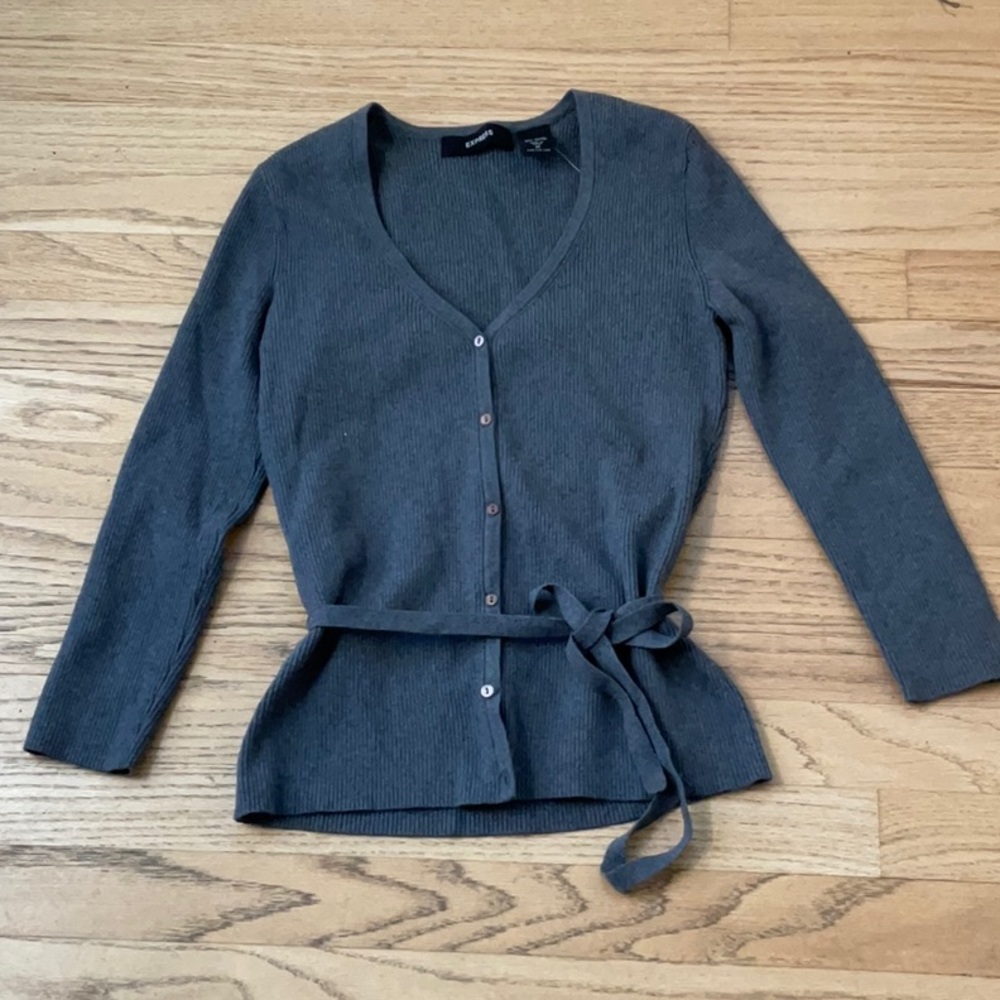 NWT Express Grey Belted Sweater Size M
